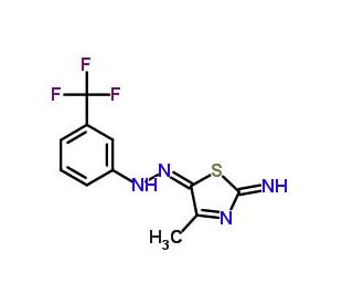 (5E)-2-imino-4-methyl-1,3-thiazol-5(2H)-one [3-(trifluoromethyl)phenyl]hydrazone - chemical structure image