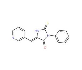 (5E)-2-Mercapto-3-phenyl-5-(pyridin-3-ylmethylene)-3,5-dihydro-4H-imidazol-4-one - chemical structure image