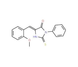(5E)-2-Mercapto-5-(2-methoxybenzylidene)-3-phenyl-3,5-dihydro-4H-imidazol-4-one - chemical structure image