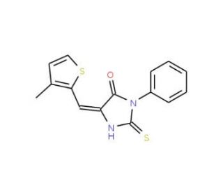 (5E)-2-Mercapto-5-[(3-methyl-2-thienyl)methylene]-3-phenyl-3,5-dihydro-4H-imidazol-4-one - chemical structure image