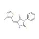 (5E)-2-Mercapto-5-[(3-methyl-2-thienyl)methylene]-3-phenyl-3,5-dihydro-4H-imidazol-4-one - chemical structure image