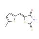 (5E)-2-Mercapto-5-[(5-methyl-2-thienyl)methylene]-1,3-thiazol-4(5H)-one - chemical structure image