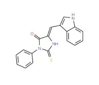 (5E)-5-(1H-Indol-3-ylmethylene)-2-mercapto-3-phenyl-3,5-dihydro-4H-imidazol-4-one - chemical structure image