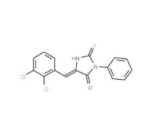 (5E)-5-(2,3-Dichlorobenzylidene)-2-mercapto-3-phenyl-3,5-dihydro-4H-imidazol-4-one - chemical structure image