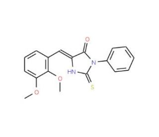 (5E)-5-(2,3-Dimethoxybenzylidene)-2-mercapto-3-phenyl-3,5-dihydro-4H-imidazol-4-one - chemical structure image