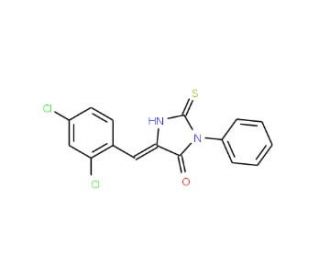 (5E)-5-(2,4-Dichlorobenzylidene)-2-mercapto-3-phenyl-3,5-dihydro-4H-imidazol-4-one - chemical structure image