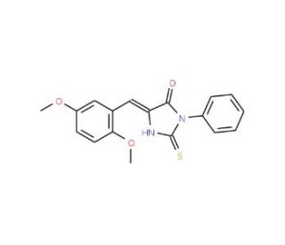 (5E)-5-(2,5-Dimethoxybenzylidene)-2-mercapto-3-phenyl-3,5-dihydro-4H-imidazol-4-one - chemical structure image