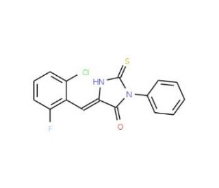 (5E)-5-(2-Chloro-6-fluorobenzylidene)-2-mercapto-3-phenyl-3,5-dihydro-4H-imidazol-4-one - chemical structure image