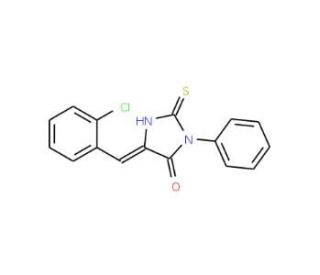(5E)-5-(2-Chlorobenzylidene)-2-mercapto-3-phenyl-3,5-dihydro-4H-imidazol-4-one - chemical structure image