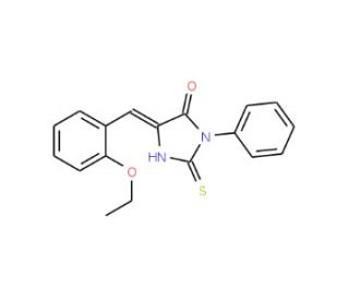 (5E)-5-(2-Ethoxybenzylidene)-2-mercapto-3-phenyl-3,5-dihydro-4H-imidazol-4-one - chemical structure image