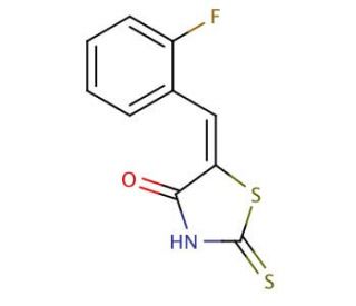 (5E)-5-(2-fluorobenzylidene)-2-mercapto-1,3-thiazol-4(5H)-one (CAS 350-22-1) - chemical structure image
