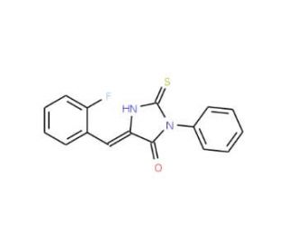(5E)-5-(2-Fluorobenzylidene)-2-mercapto-3-phenyl-3,5-dihydro-4H-imidazol-4-one - chemical structure image