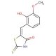 (5E)-5-(2-hydroxy-3-methoxybenzylidene)-2-mercapto-1,3-thiazol-4(5H)-one (CAS 99972-65-3) - chemical structure image