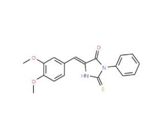 (5E)-5-(3,4-Dimethoxybenzylidene)-2-mercapto-3-phenyl-3,5-dihydro-4H-imidazol-4-one - chemical structure image