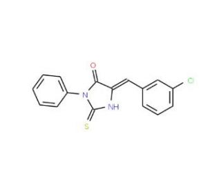 (5E)-5-(3-Chlorobenzylidene)-2-mercapto-3-phenyl-3,5-dihydro-4H-imidazol-4-one - chemical structure image