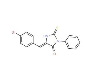 (5E)-5-(4-Bromobenzylidene)-2-mercapto-3-phenyl-3,5-dihydro-4H-imidazol-4-one - chemical structure image