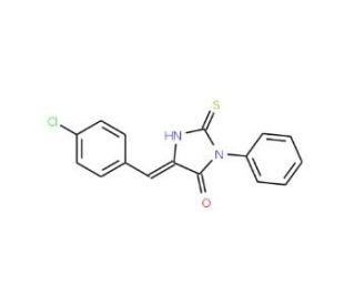 (5E)-5-(4-Chlorobenzylidene)-2-mercapto-3-phenyl-3,5-dihydro-4H-imidazol-4-one - chemical structure image