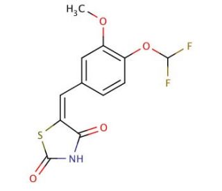 (5E)-5-{[4-(difluoromethoxy)-3-methoxyphenyl]methylidene}-1,3-thiazolidine-2,4-dione - chemical structure image