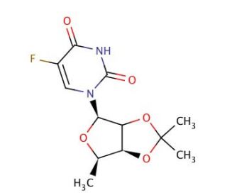 5&prime;-Deoxy-2&prime;,3&prime;-O-isopropylidene-5-fluorouridine (CAS 66335-39-5) - chemical structure image