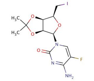 5′-Deoxy-5-fluoro-5′-iodo-2′,3′-O-isopropylidenecytidine (CAS 61787-05-1) - chemical structure image
