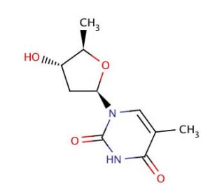 5&prime;-Deoxythymidine (CAS 3458-14-8) - chemical structure image