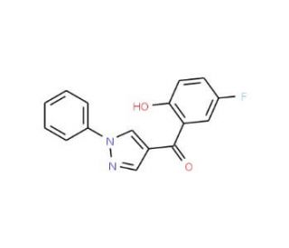 5&prime;-Fluoro-2&prime;-hydroxyphenyl 1-phenyl-1H-pyrazol-4-yl ketone (CAS 288401-60-5) - chemical structure image
