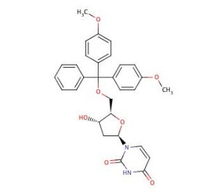 5&prime;-O-(4,4&prime;-Dimethoxytrityl)-2&prime;-deoxyuridine (CAS 23669-79-6) - chemical structure image