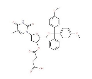 5&prime;-O-(4,4&prime;-dimethoxytrityl)-thymidine-3&prime;-O-succinic acid (CAS 74405-40-6) - chemical structure image