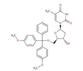 5&prime;-O-(4,4&prime;-Dimethoxytrityl)thymidine (CAS 40615-39-2) - chemical structure image