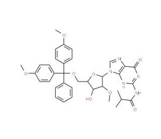 5&prime;-O-DMT-N2-isobutyryl-2&prime;-O-methylguanosine (CAS 114745-26-5) - chemical structure image