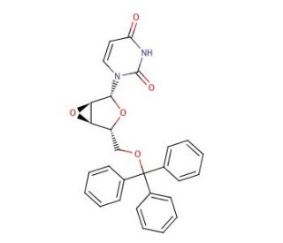 5&prime;-O-Trityluridine-2&prime;,3&prime;-lyxo-epoxide (CAS 96253-10-0) - chemical structure image