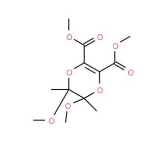 (5R,6R)-Dimethyl 5,6-dimethoxy-5,6-dimethyl-1,4-diox-2-ene-2,3-dicarboxylate - chemical structure image
