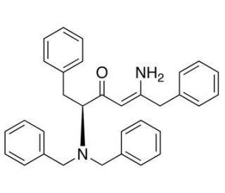 5S-2-Amino-5-dibenzylamino-4-oxo-1,6-diphenylhex-2-ene (CAS 156732-13-7) - chemical structure image