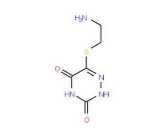 6-[(2-aminoethyl)thio]-1,2,4-triazine-3,5(2H,4H)-dione - chemical structure image
