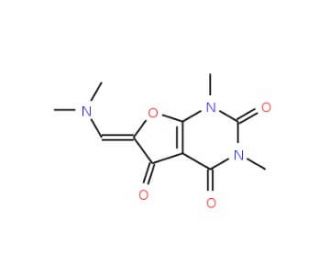 6-[(E)-(Dimethylamino)methylidene]-1,3-dimethyl-furo[2,3-d]pyrimidine-2,4,5(1H,3H,6H)-trione - chemical structure image