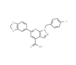 6-(1,3-benzodioxol-5-yl)-1-(4-chlorobenzyl)-1H-pyrazolo[3,4-b]pyridine-4-carboxylic acid - chemical structure image