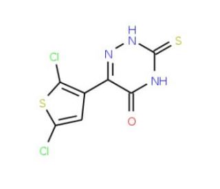 6-(2,5-dichlorothien-3-yl)-3-thioxo-3,4-dihydro-1,2,4-triazin-5(2H)-one (CAS 874754-25-3) - chemical structure image