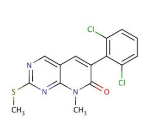 6-(2,6-Dichlorophenyl)-8-methyl-2-(methylthio)pyrido[2,3-d]pyrimidin-7(8H)-one (CAS 185039-46-7) - chemical structure image