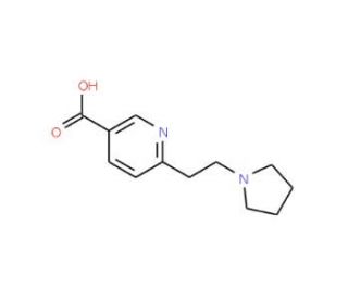 6-(2-Pyrrolidin-1-ylethyl)nicotinic acid (CAS 387350-41-6) - chemical structure image
