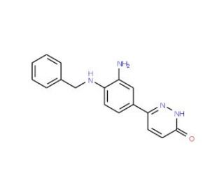 6-[3-amino-4-(benzylamino)phenyl]pyridazin-3(2H)-one - chemical structure image