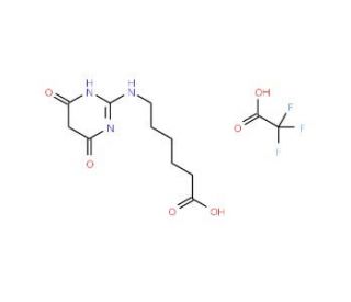 6-(4,6-Dioxo-1,4,5,6-tetrahydropyrimidin-2-yl-amino)hexanoic acid trifluoroacetate - chemical structure image
