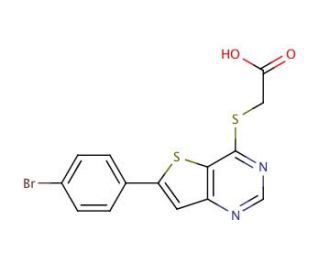 {[6-(4-bromophenyl)thieno[3,2-d]pyrimidin-4-yl]thio}acetic acid - chemical structure image