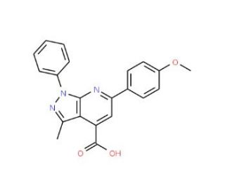 6-(4-Methoxy-phenyl)-3-methyl-1-phenyl-1H-pyrazolo[3,4-b]pyridine-4-carboxylic acid - chemical structure image