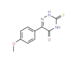 6-(4-methoxyphenyl)-3-thioxo-3,4-dihydro-1,2,4-triazin-5(2H)-one (CAS 27623-06-9) - chemical structure image