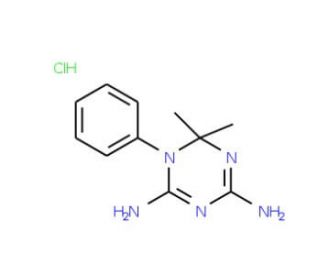 6,6-dimethyl-1-phenyl-1,6-dihydro-1,3,5-triazine-2,4-diamine hydrochloride (CAS 063979-37-3) - chemical structure image