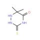 6,6-dimethyl-3-thioxo-1,2,4-triazinan-5-one (CAS 16992-40-8) - chemical structure image