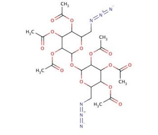 6,6&prime;-Diazido-6,6&prime;deoxy-2,2&prime;,3,3&prime;,4,4&prime;-hexa-o-acetyl-trehalose - chemical structure image