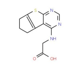 (6,7-Dihydro-5H-cyclopenta[4,5]thieno[2,3-d]-pyrimidin-4-ylamino)-acetic acid - chemical structure image