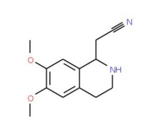 (6,7-Dimethoxy-1,2,3,4-tetrahydro-isoquinolin-1-yl)-acetonitrile (CAS 52244-06-1) - chemical structure image