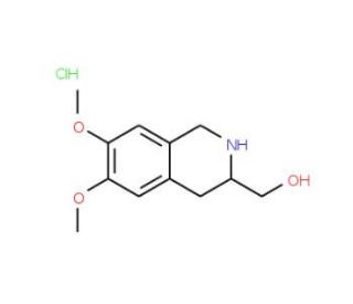 (6,7-Dimethoxy-1,2,3,4-tetrahydro-isoquinolin-3-yl)-methanol hydrochloride (CAS 886997-74-6) - chemical structure image
